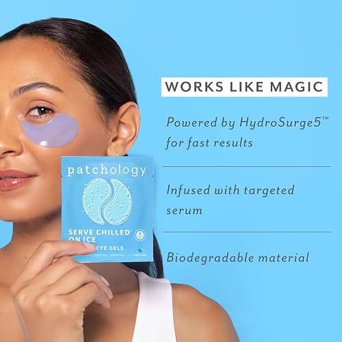 Patchology Iced Cooling Under Eye Mask Patches with Peptides, Cloudberry Oil and Bakuchiol. Cool eye gels to firm skin and soothe, reduce fine lines and under eye bags 5 Pair thumbnail 5