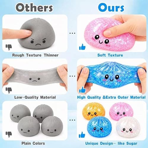 6PCS Squishy Toy Bulk for Adults,Random 6 Colors,Mini (2.2in) Stress Balls for Adults,Squishy Squeeze Relief Balls Bulk Fidget Toys,Christmas Stocking Stuffer Party Favors Gifts,Goodie Bags thumbnail 8