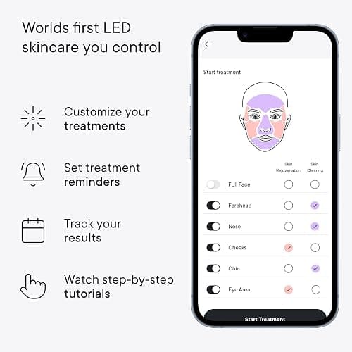Qure Red Light Therapy for Face – LED Mask with 5 Light Modes for Anti-Aging, Acne, Wrinkles & Dark Spots, 3-Min Wireless Daily Treatments, Smart App Control with Reminders, FDA Cleared thumbnail 4