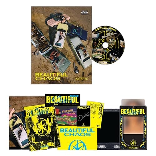 KATSEYE BEAUTIFUL CHAOS CHAOTIC Ver. Photobook + Photocard + Folded Poster + Postcard + Sticker Pack Mini Zine - Image 1
