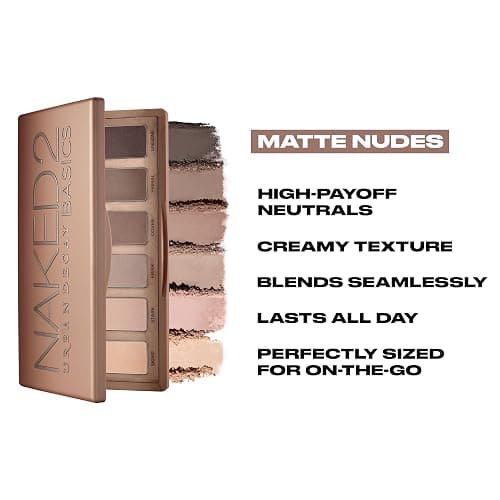 Urban Decay Naked 2 Basics Mini Eyeshadow Palette - 6 Matte Nude Shadows, Multi-Use Powder for Eye, Contour, or Brows, Ultra-Blendable Cool-Tone Neutrals, Long-lasting Wear, Travel Makeup with Mirror thumbnail 5