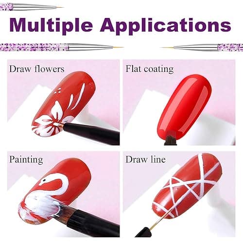 Nail Stamper Nail Art Brushes - French Tip Nail Stamp Clear Nail Art Stamper Jelly with Scraper, 3pcs Nail Pen Brushes, Soft Silicone Stamper Printer DIY French Tip Nail Stamping (3Pcs) thumbnail 5