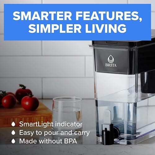 Brita X-Large 27 Cup Water Pitcher Dispenser, Includes 1 Filter, White | WQA and NSF/ANSI Certified, Reduces Chlorine, Copper, Mercury & Cadmium, Lasts 2 Months, Household Essential thumbnail 4