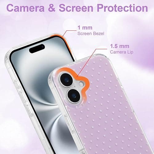 QLTYPRI Cute Polka Dot Phone Case for iPhone 16 Plus, Purple | Polka Dot Fashion Aesthetic Design for Women Girls, Pretty Stylish Kawaii, Slim Fit, Durable TPU Shockproof Protective Case thumbnail 2