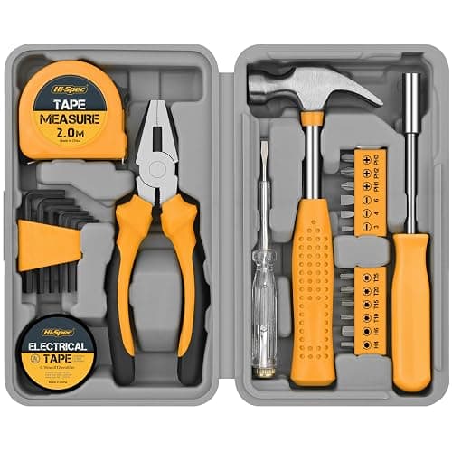 Hi-Spec Compact Household Tool Kit for Starter Repairs and Maintenance | 24 pc included, everyday fixing coverage, starter friendly selection, secure carry storage, space saving layout, easy storage - Image 1