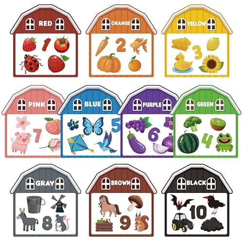 10Pcs Magnetic Color Sorting Cute Farm Animal Fridge Magnets for Toddlers | 60 Toddler Magnets for Refrigerator Early Education Toddler Color Sorting Learning Activities Boys Girls Gifts thumbnail 8