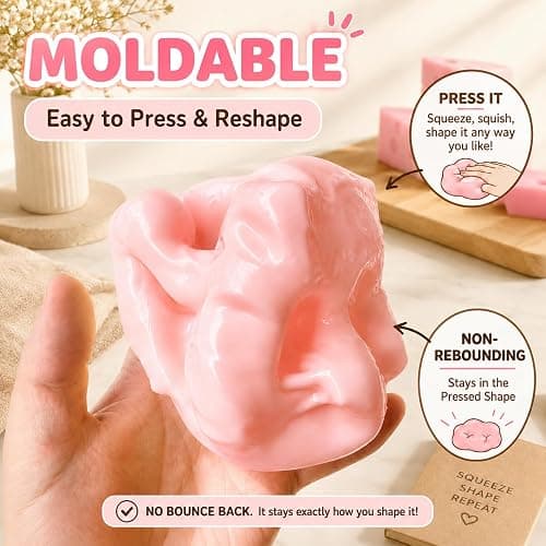 1PC Realistic Swiss Cheese Squishy Toy – Dough Texture Stress Relief Fidget Toy for Adults, Anxiety Relief Sensory Tool, Unique Desk Decor, Not Edible thumbnail 4