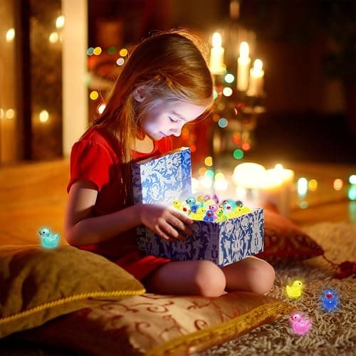 IEUHDKWL Mini Resin Ducks Luminous 16 Colors Tiny Ducks Miniature Duck Glow in The Dark Hide Glow in The Dark Miniature Figures for Micro Landscape Aquarium Party Decor (128PCS) thumbnail 9