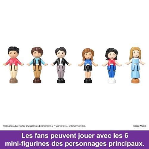 Polly Pocket Coffret Exclusif Friends Forme Tasse À Café Central Perk, avec 6 Poupées, 9 Accessoires Et 3 Lieux Emblématiques, À Collectionner, Jouet Adulte, A Partir De 14 Ans, HKV74 thumbnail 5