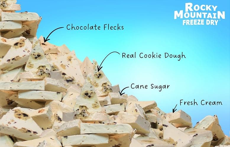 Freeze Dried Ice Cream – Cookie Dough Ice Cream That Doesn’t Melt – Crunchy Creamy Snack – Clean Ingredients – Shelf-Stable Treat – Rocky Mountain Freeze Dry (1 OZ, Chocolate Chip Cookie Dough) thumbnail 2
