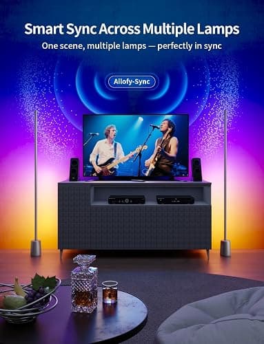 Ailofy Corner Floor Lamp, 1500lm RGBW Corner Lamp Work with Alexa & Google Assistant, 16 Million DIY Colors, Sync with Music, App Control, Modern LED Floor Lamp for Living Room & Bedroom, Black thumbnail 8