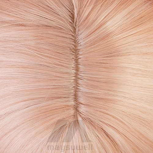 maysuwell Anime Pink Mixed Blue Wigs with Bangs Long Straight Hair with Ponytail Pre-made Bows Game Character Cosplay Wig Halloween,Christmas,Comic con,Game Show thumbnail 7