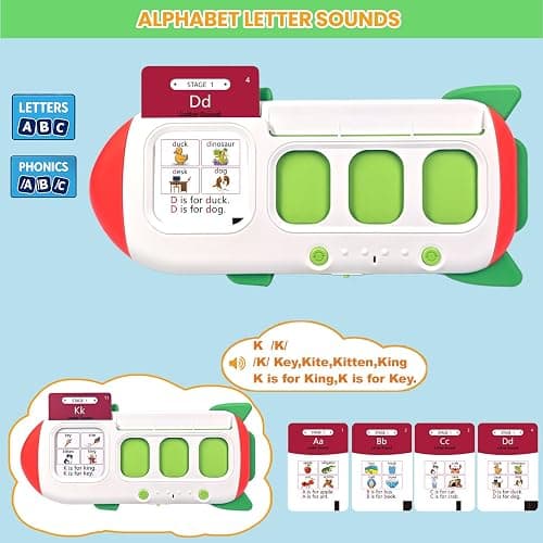 Talking Phonics Card Reader for Kids Ages 3-7, 5-Level Learn-to-Read System with Letter Sounds, Word Blending, Sight Words and Math Games, Preschool Kindergarten Homeschool Learning Toy thumbnail 5