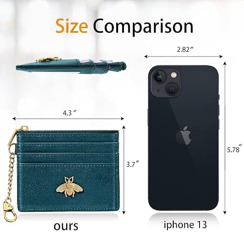 SEAVILIA Card Holder Keychain Wallet for Women with ID Window RFID Coin Purse Bee Gifts Slim Minimalist Small Wallet thumbnail 7