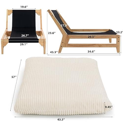 WakeZero Oversized Accent Chairs, Comfy Upholstered Accent Armchairs, Chaise Lounge Loveseat Lounge Cloud Chair Indoor, Giant Bean Bag with Wood Frame for Living Room//Bedroom thumbnail 2