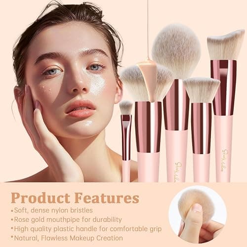 Makeup Brushes Start Makers 15Pcs Marble Makeup Brush Set Foundation Powder Blush Blending Eyeshadow Brushes Sets thumbnail 3