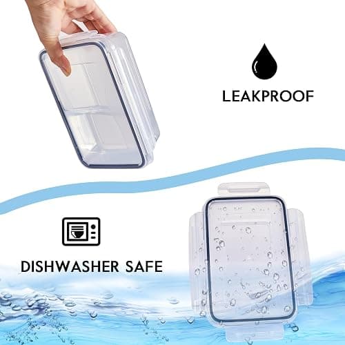 48Pcs Food Storage Container Set kitchen organizers Meal Prep Containers Lock Lids Reusable Plastic Lunch Box Snack Salad Containers 24 Boxes and 24 Lids Pantry and Kitchen Organization thumbnail 8