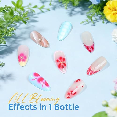 Luckyfairy Blooming Gel Nail Polish 15ml Clear Gel Nail Art for Aura Nails | Spreading Color Effects Uv Nail Art for Marble Watercolor Floral Print, Nail Blooming Gel, Summer Nail Art Designs Magic Gift thumbnail 8