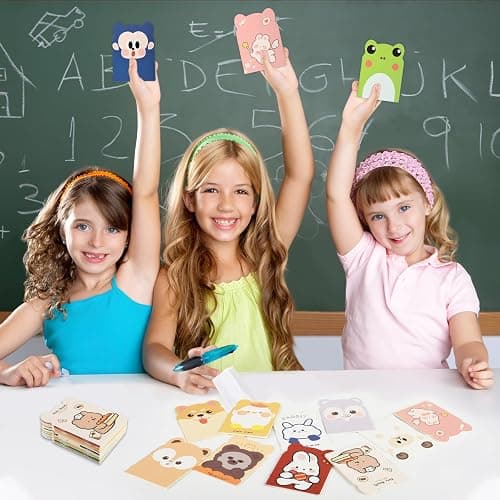 100 Packs Mini Notebooks for School Mini Cute Animal Notebooks Mini Notebooks Bulk for Christmas Day Office Classroom prizes College Ruled Pages(Cartoon Animals) thumbnail 6