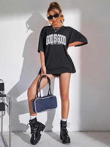 God is Good Shirt Christian Shirts Women Jesus Graphic Shirts Oversized Workout Gym Religious Baggy Tee Bible Verse Tee Tops thumbnail 3