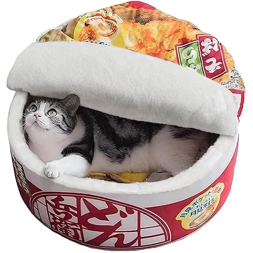 寵幸 Ramen Noodle Dog & Cat Bed,Keep Warm and Super Soft Creative Pet Nest for Indoor Cats,Removable Washable Cushion for Small Medium Large Dogs and Cats - Image 1
