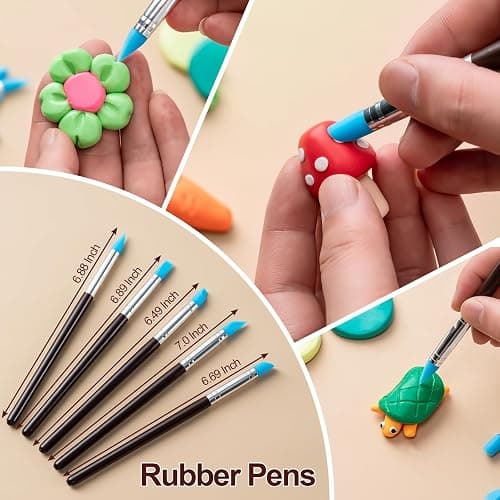 Amrules Clay Tools Kit, 27 PCS Pottery Tools, Practical Polymer Clay Sculpting Tools Kit, Air Dry Clay Tools Set for Adults, Pottery Craft, Dotting, Carving, Drawing, Molding, Modeling, Shaping thumbnail 4