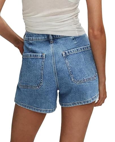 onlypuff Women Ripped Denim Shorts Distressed Mid Rise Stretchy Casual Jean Shorts thumbnail 5