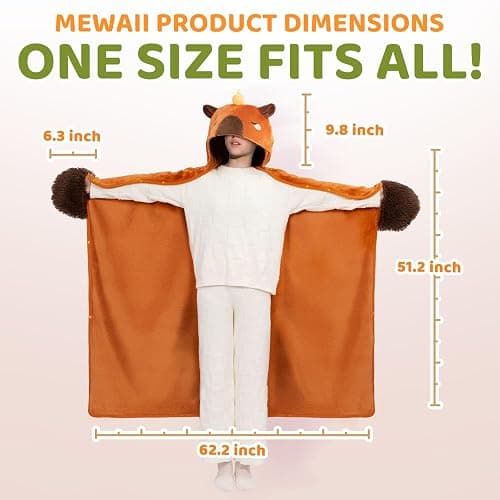 Mewaii Ultimate Softness Capybara Wearable Blanket Hoodie – Expertly Designed for American Body,Full Coverage with Easy Movement,Oversized Warm and Cozy Flannel Blanket,Capybara Gift for Adult thumbnail 3