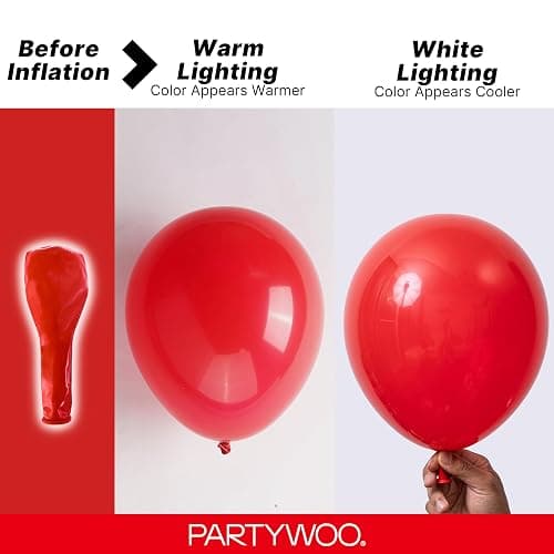 PartyWoo Red Balloons 140pcs Different Sizes of 18 12 10 5 Inch | Balloons for Birthday Graduation Bachelorette Citizenship Anniversary Cherry Casino Theme Party Decorations Red-Y57 thumbnail 4