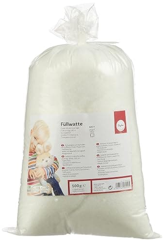 Rayher Hobby Rayher 30195000 Füllwatte hochflauschig 500 g Beutel, Füllmaterial 100 Prozent Polyester, weiß, Flocken, waschbar 95 Grad, Bastelwatte, Kissenfüllung, Füllmaterial, Stopfwatte, Weiss - Image 1