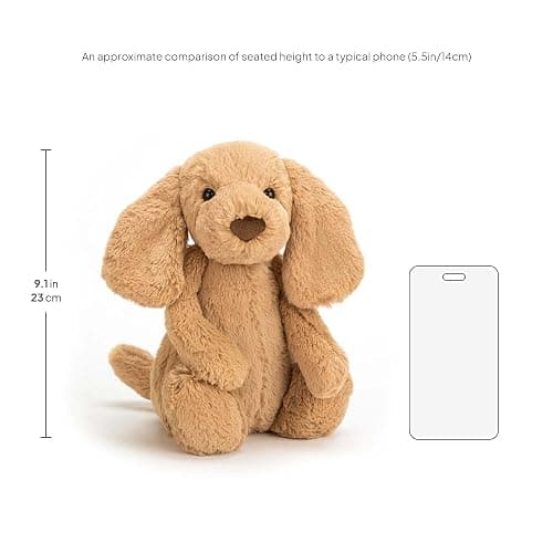 Jellycat Bashful Toffee Puppy Stuffed Animal, Medium 12 inches - Dogs and Puppies Plush Toy - Classic Children's Gift thumbnail 2