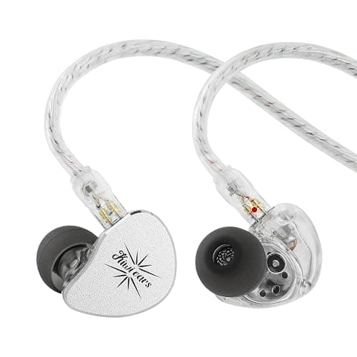 Linsoul Kiwi Ears Belle 10mm DLC Dynamic Driver in-Ear Monitor, HiFi Wired Earbuds with Dual Silver-Plated Cables, Professional IEM for Stage Performance/Gaming/Music Production (Without MIC, Silver) - Image 1