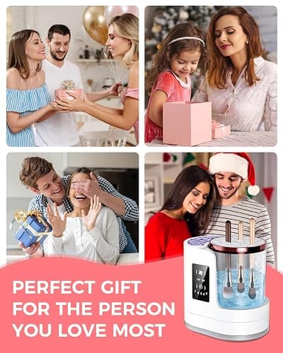 Electric Makeup Brush Cleaner Machine with Automatic Cleaning and Drying Functions Portable Makeup Brush Cleaner for Makeup Lovers thumbnail 7