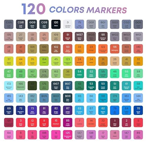 Taotree Alcohol Markers Set 120 Colors with Case & Holders, Dual Tips Art Coloring Markers Pens, Chisel & Fine Sketch Pens Art Supplies for Artist Adult Coloring Books Drawing, Painting, Sketching thumbnail 6