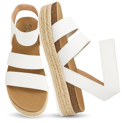 YOKI CHIARA-10 Strappy Womens Sandals With Espadrille Platform - Slip On Wedge Sandals For Women, Lightweight Comfortable Wedge Sandal - Image 1