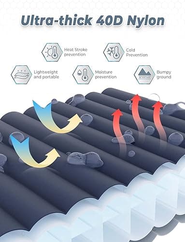 YISSVIC Sleeping Pad for Camping Mattress with Pillow Inflatable Ultralight Air Mattress Camping Mat for Backpacking, Traveling, Hiking - Blue thumbnail 6