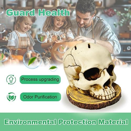 WALSIO Life Size Skull Knife Holder Resin Skull Shaped Knife Block for Kitchen Indoor Desk Decorations thumbnail 5