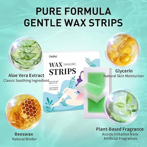 Wax Strips, 80 Pcs Wax Strips For Face & Body, Waxing Strips For Hair Removal At Home For Facial, Arms, Legs, Underarms, Bikini, Back, Women And Men (40*Big, 40*Small，6*Calming Oil Wipes) thumbnail 3