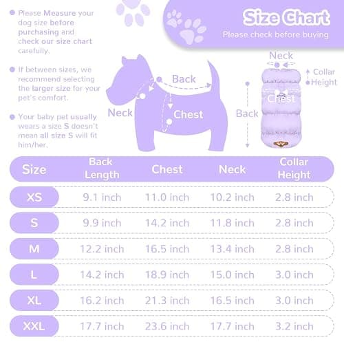 ABRRLO Winter Warm Dog Jacket for Small Medium Dogs Cat Cold Weather Coats with Harness Paded Dogs Fleece Vest Waterproof Windproof Dog Snow Jacket Pet Puppy Clothes (Purple,M) thumbnail 5