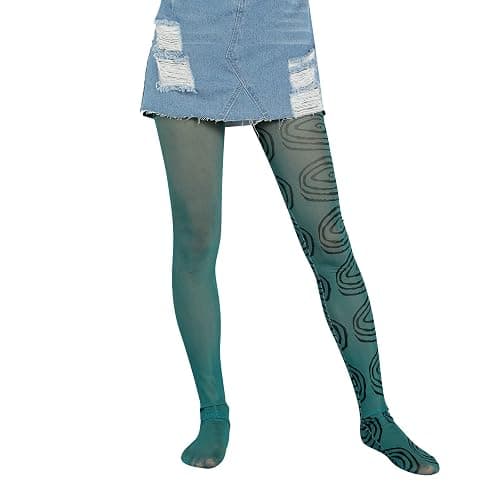 Aonoapll Women Y2k Printed Tights Mesh Pantyhose Stockings Vintage Floral High Waist Skinny Leggings Streetwear thumbnail 2