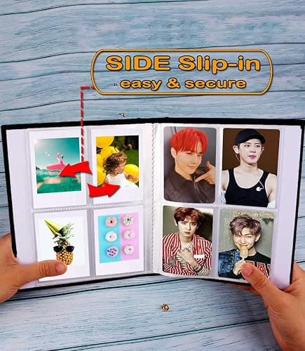 GPIRAL 2x3 Photo Album 208 Vertical Photos - Linen Front Window, Photo Album Compatible with Fujifilm Instax Mini Film 7s 8+ 9 11, Polaroid Snap/PIC 300, HP Sprocket, Zip Printer, Black thumbnail 5