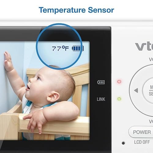 VTech Baby Monitor No WiFi – 19Hr Video Battery, 1000ft Range, Night Vision, Two-Way Talk, Temperature Sensor, Sound-Activated Screen, Lullabies | VM819 thumbnail 10