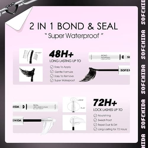 SOFENIDA Lash Clusters Kit 80D Lash Clusters Kit 10-18mm Volume Eyelash Clusters D Curly Cluster Eyelash Extensions 3D Wispy Lashes Clusters DIY Lash Extension Kit(80D-10-18MIX Thick Kit) thumbnail 6