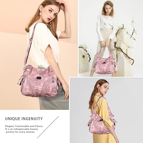 Purses and Handbags Women Fashion Tote Bag Shoulder Bags Top Handle Satchel Purses Washed Synthetic Leather Handbag thumbnail 7