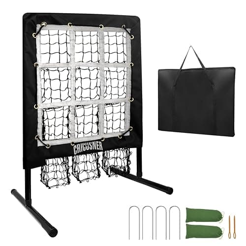9 Hole Pitching Net, Heavy-Duty Baseball Net with Strike Zone for Pitching and Hitting, Height Adjustable Training Equipment with 9 Pocket Pitching Target for Baseball & Softball Practice - Image 1