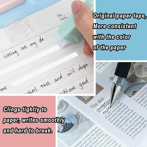 Jovanssen White Correction Tape, 6 Pack, 13.13 Feet Mini Correction Tape, Writing supplies and correction supplies for School And Office. (Milkshake) thumbnail 6