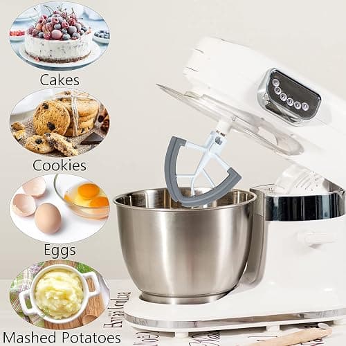 Flex Edge Beater for KitchenAid Mixer, 4.5-5 Quart Tilt-Head Flat Beater Paddle with Flexible Silicone Edges Bowl Scraper, Grey thumbnail 5