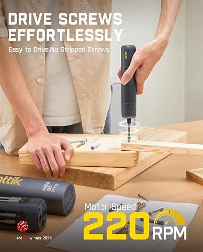Fanttik S1 Pro Electric Screwdriver, Power Screwdriver with16 S2 Steel Bits, 3 Torque Settings, Max 6 N.m, 2000mAh Battery, LED Light & 1/4''Hex, Ideal Tool for Furniture & Gaming PC thumbnail 5