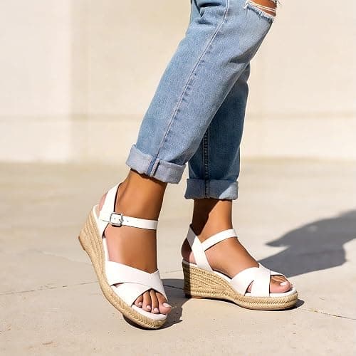 DREAM PAIRS Women's Espadrille Wedge Sandals | Adjustable Buckle, Dressy Platform Sandals Casual Summer, Comfortable High Heeled Wedges, Fashion Dressy Shoes thumbnail 4
