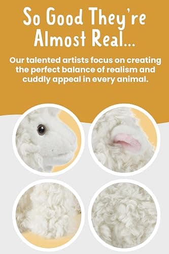 Living Nature Lamb Stuffed Animal | Fluffy Farm Animal | Soft Toy Gift for Kids | 12 Inches thumbnail 3